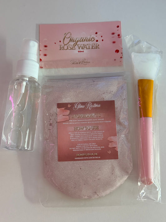 🌷 Glow Restore – Pink Brightening Face Mask Set (40g) 💗